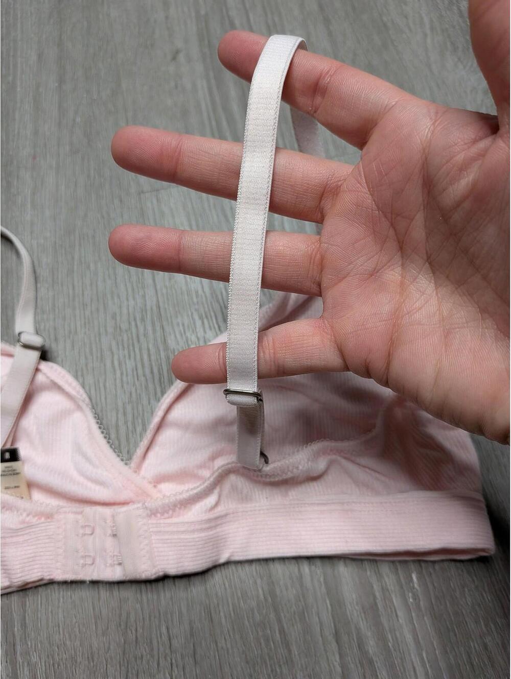 Lucky Brand Bralette Womens M Pink Soft Ribbed Wireless Adjustable Strap Bra - Picture 5 of 7